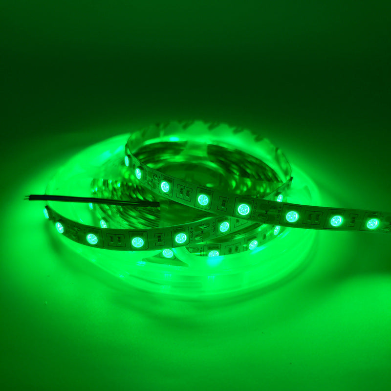 SMD5050 Red/Green/Blue/Yellow/Pink/Icy Blue LED Strip Light | Standard Brightness | 12V DC | 12W/m | 60 LEDs/m | 5m Roll | IP00 / IP65/IP67 Options