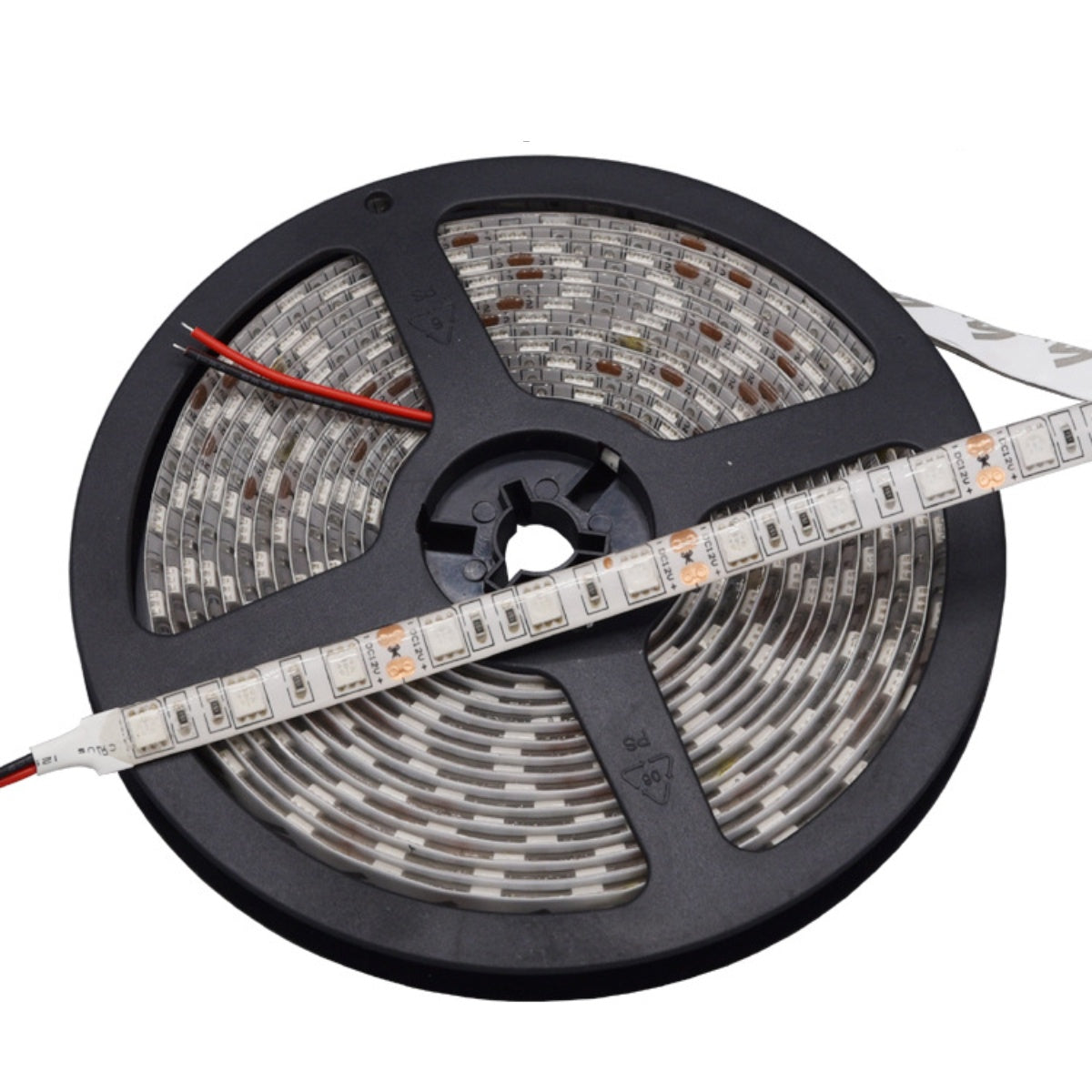 SMD5050 Red/Green/Blue/Yellow/Pink/Icy Blue LED Strip Light | Standard Brightness | 12V DC | 12W/m | 60 LEDs/m | 5m Roll | IP00 / IP65/IP67 Options