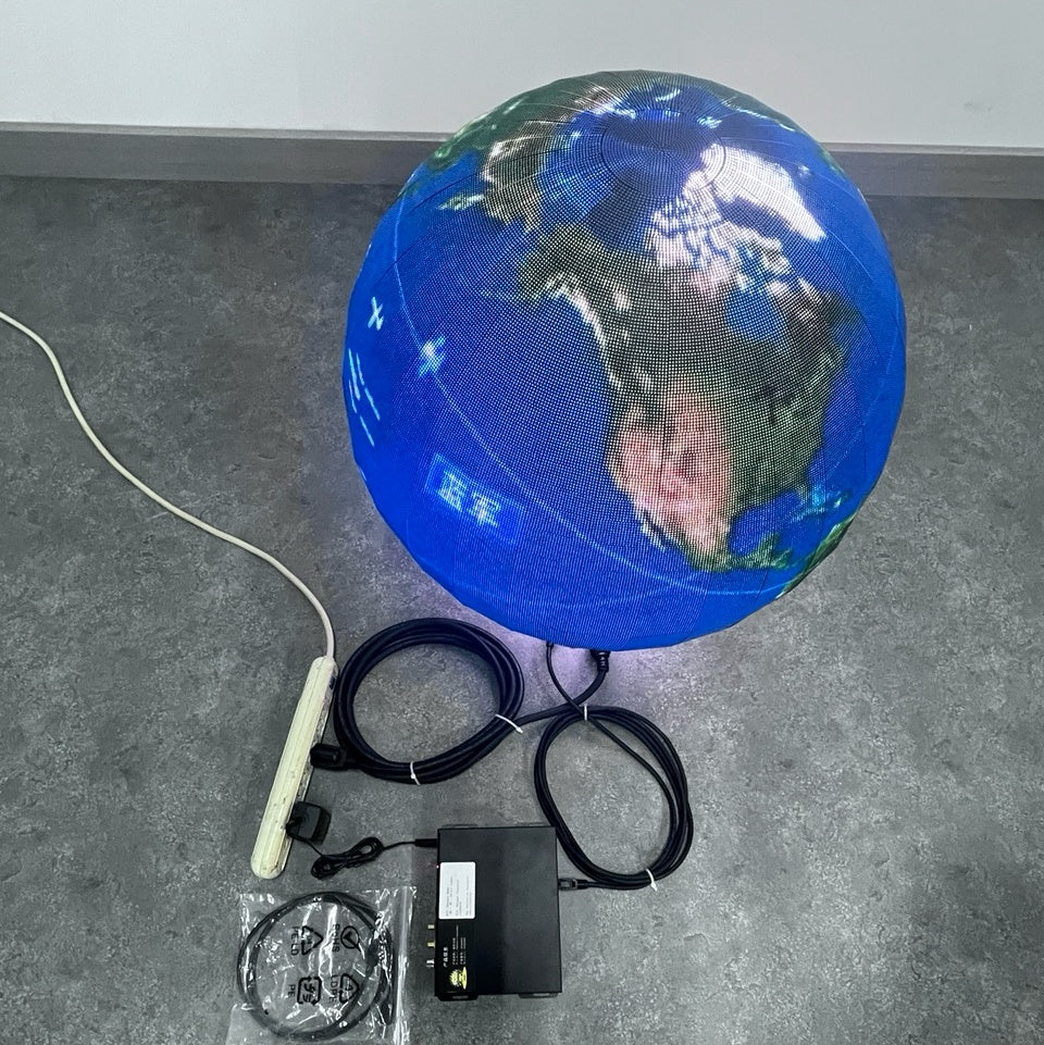 Small Indoor LED Sphere Display – Dia. 40cm / 50cm / 60cm / 85cm (1.3ft – 2.8ft), P1.86 / P2 | 360° Spherical Screen for Retail & Exhibits