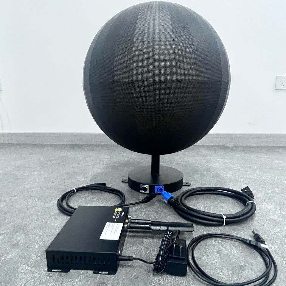 Small Indoor LED Sphere Display – Dia. 40cm / 50cm / 60cm / 85cm (1.3ft – 2.8ft), P1.86 / P2 | 360° Spherical Screen for Retail & Exhibits