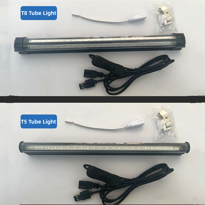 10W 12.6inches T8 LED UV 395-400nm Black Light Strip, LED Tube Light for Bedroom Halloween Decorations and Christmas Party, Fun Atmosphere, Black Light Poster 6ft Power Cord with Built-in ON/Off Switch
