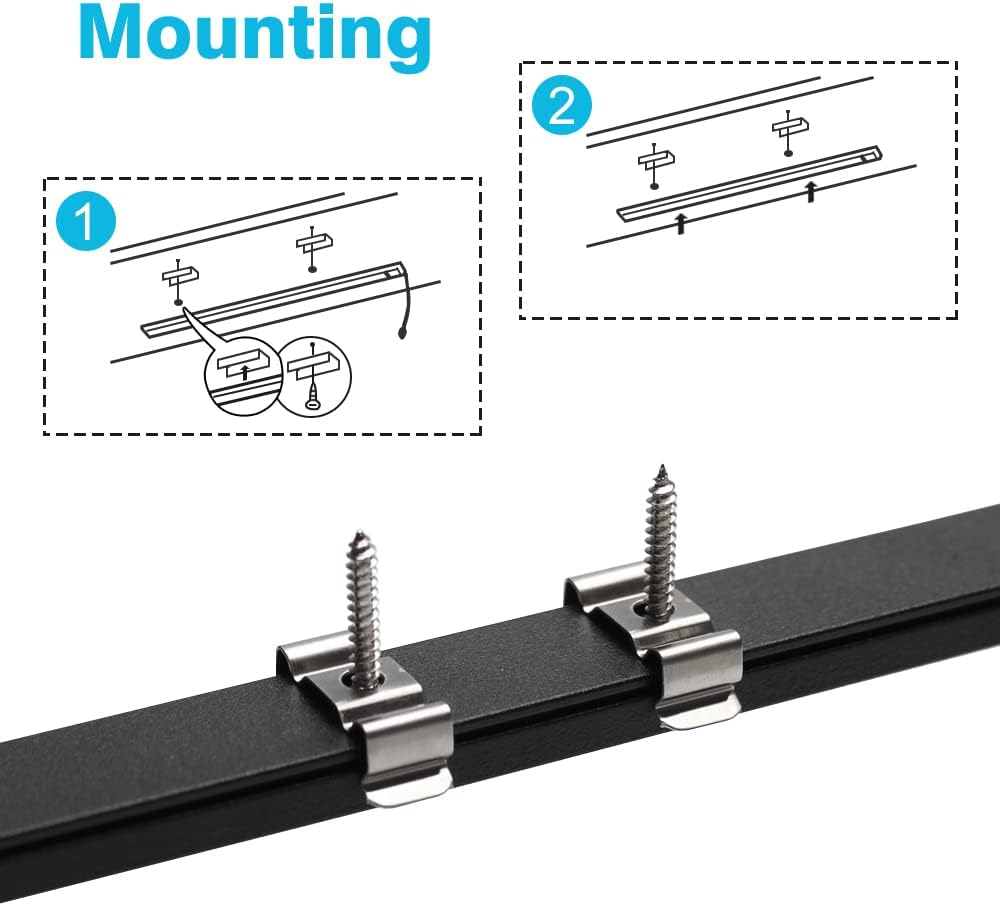 U Shape LED Aluminum Channels – Fit for 1 to 12mm LED Strip | 1Meter | Silver / Black | Milky White / Black Cover | With Installation Accessories | Bendable | 5 / 6 / 10 / 12 / 20 / -Pack | Local Stock US/UK