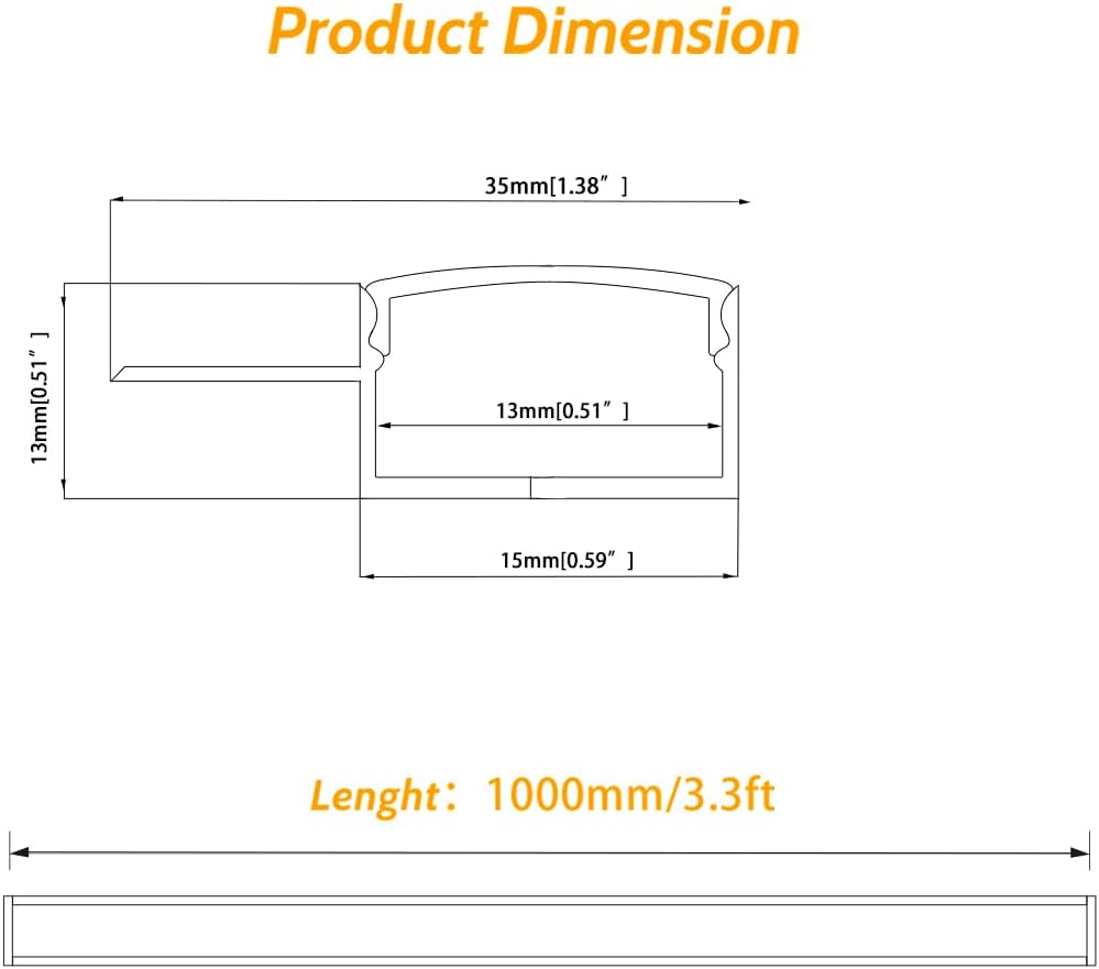 One-Sided Plaster-in Drywall LED Aluminum Channels– Fit for 1 to 13mm LED Strip | 1Meter | Silver | Milky White Cover | 4 / 6 / 10 -Pack | Local Stock US/UK