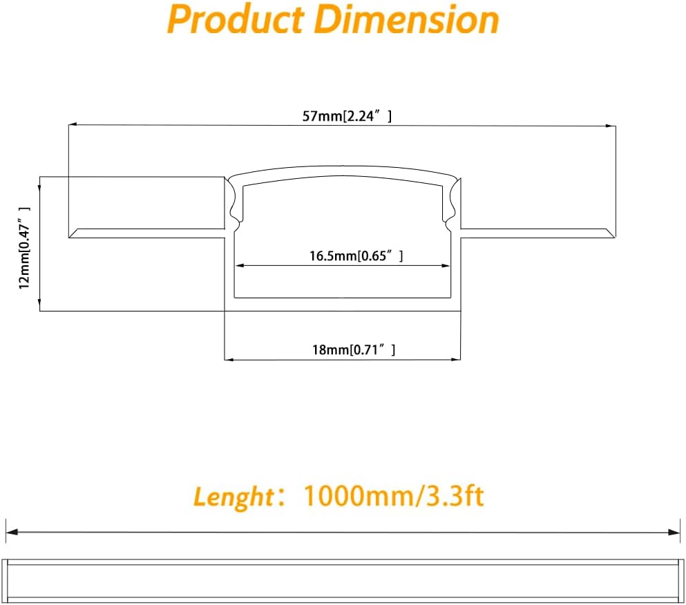 Double-Sided Plaster-in Drywall  LED Aluminum Channels– Fit for 1 to 16mm LED Strip | 1Meter | Silver | Milky White Cover | 4 / 6 / 10 -Pack | Local Stock US/UK