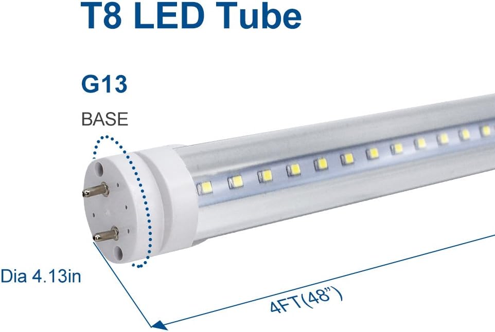 4ft Retrofit T8 LED Tube Light – 20W – Ballast Bypass – Frosted Lens – Warm / Natural / Daylight White – 4-Pack or 20-Pack – AC90-240V Non-Dimmable