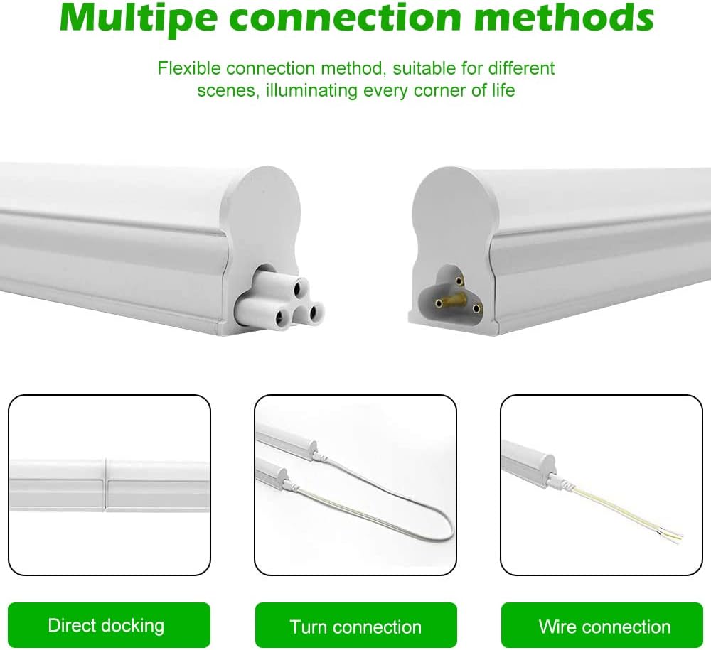 IT Series LED Shop Light – 2FT T5 Integrated Fixture | 10W | Warm/Natural/Daylight White | Linkable Utility Ceiling & Under Cabinet Tube Light | Corded Electric with Built-in On/Off Switch | 4-Pack / 10-Pack | Non-Dimmable AC90–240V