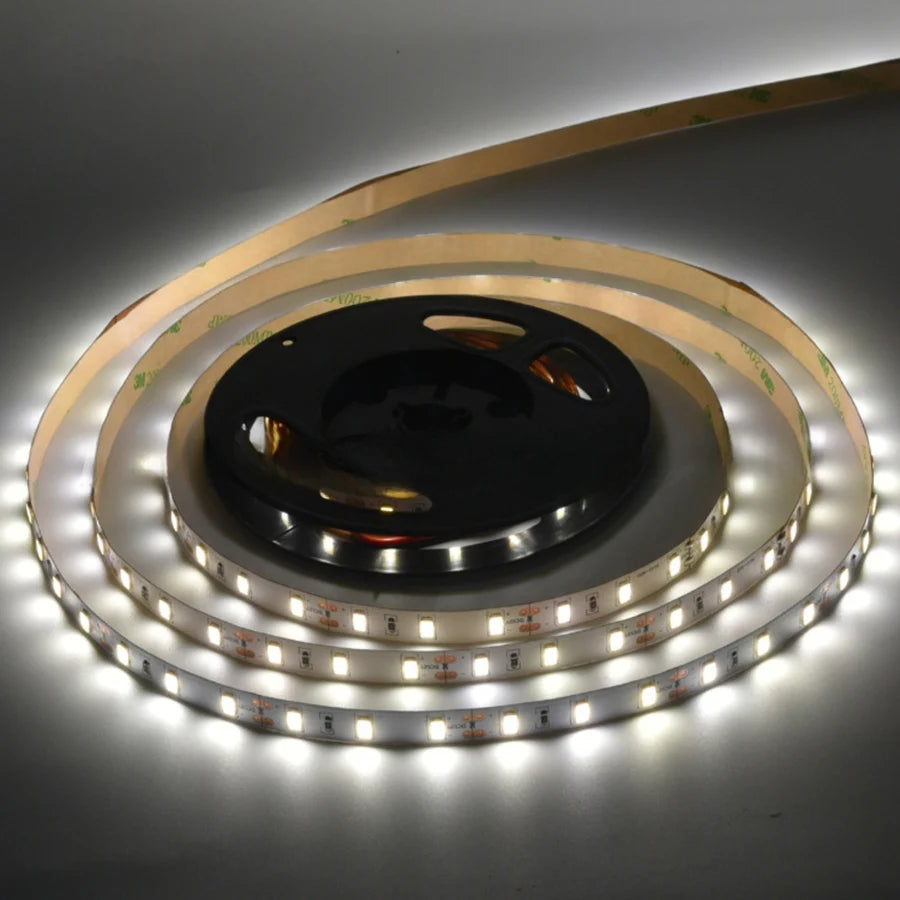 LG SMD5630 LED Strip Light – 12W/M | 60 LEDs/M | DC 12V | White PCB 10mm | 5M Roll | 3000K / 4000K / 6000K | IP00 / IP67 | Single Color LED Strip for Mirror, Kitchen Cabinet, Bedroom, Christmas Decor