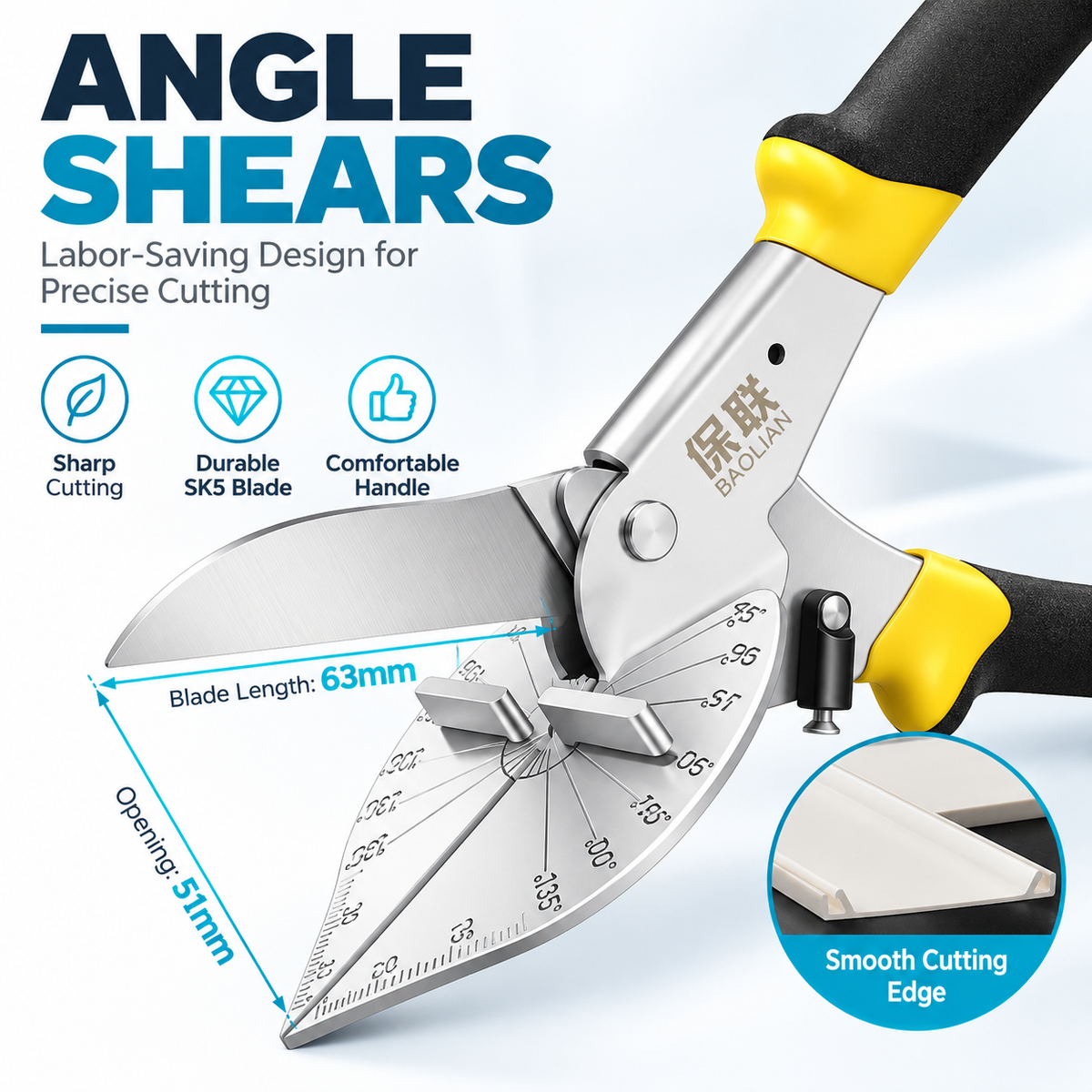 The professional Multi angle shearing groove scissors for led Neon light housing with two replacement blade