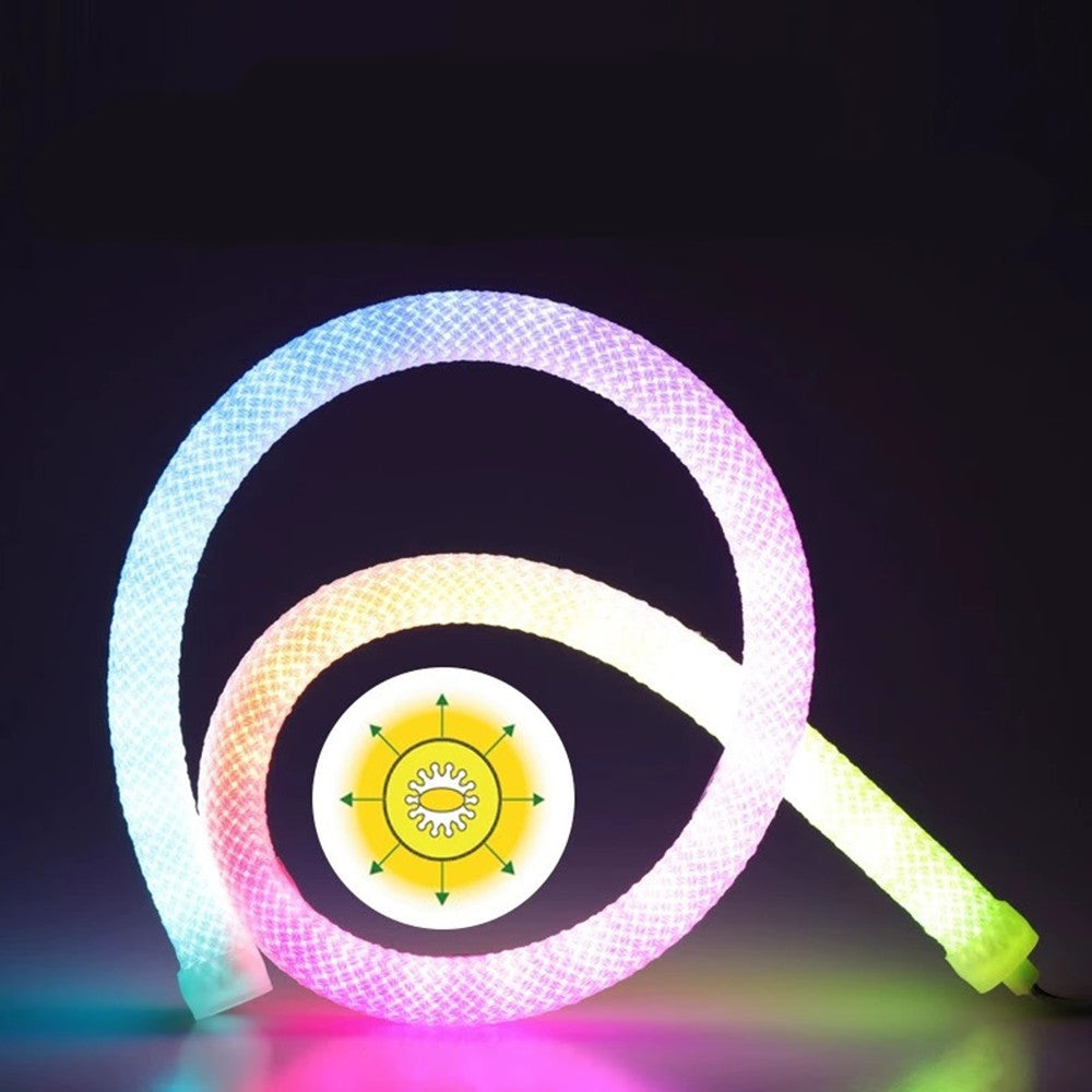 360° NEON-LED-Lichtstreifen, gewebte Optik, RGB-Farbe, wasserdicht, flexibles LED-Neonlicht-Streifen-Kit