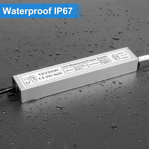 12V Waterproof LED Power Supply 30W–280W, 90–265V Input, Single/Dual Wire Output, Aluminum Housing, Outdoor LED Driver, CE/RoHS/FCC —US/UK/EU Plug & Wire Leads Options