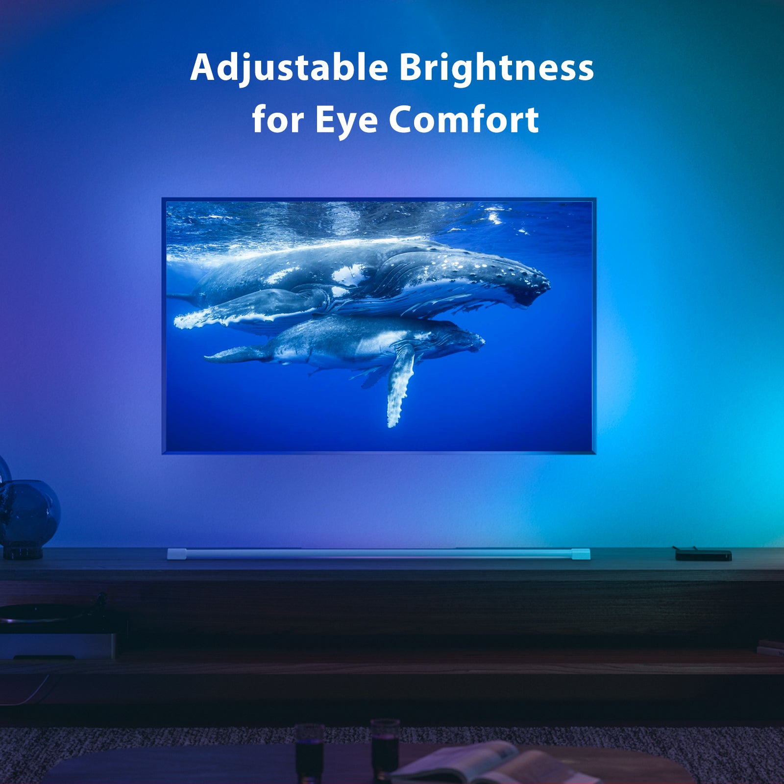 LightingWill CST1 TV Backlights – Easy Installation with Silicone Sleeve for Safety, Adjustable Brightness, App-Controlled Custom Colors, and a Clean, Organized Look on the Back of Your TV!