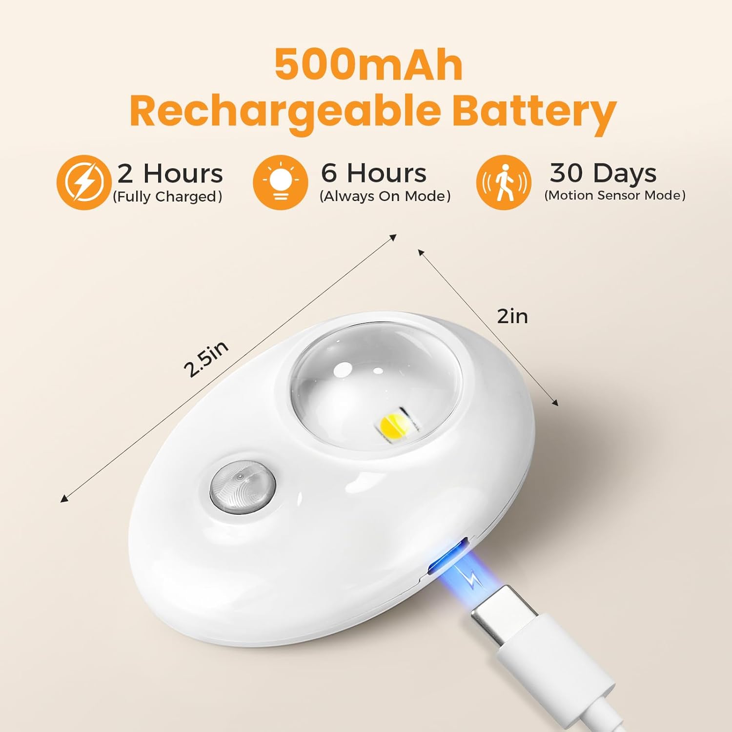 4er/6er-Pack wiederaufladbare Pebble LED-Schrankleuchte | 1 LED, 3 Farbmodi (3000 K / 4000 K / 6000 K) | Bewegungssensor, Tippschalter, dimmbar | Weißes Finish | Magnetbefestigung
