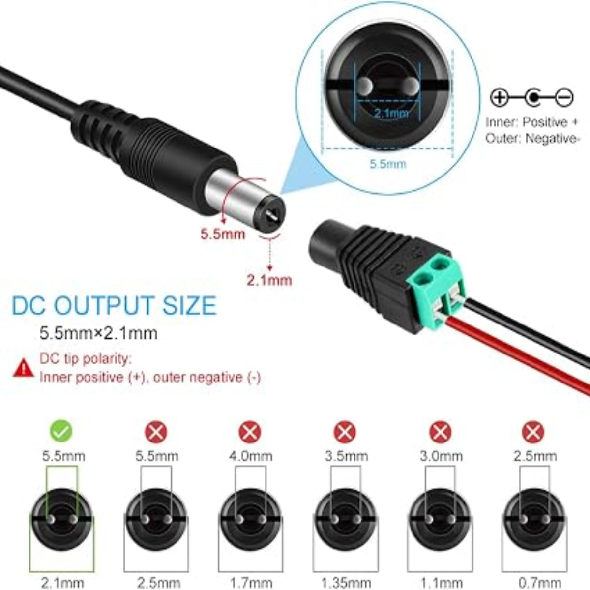 DC 5 V Steckernetzteiladapter 15 W/25 W, AC 100–240 V Eingang, Wandladegerät-Transformator mit US-Stecker – für LED-Lichtstreifen, Router, USB-Geräte, Elektronik