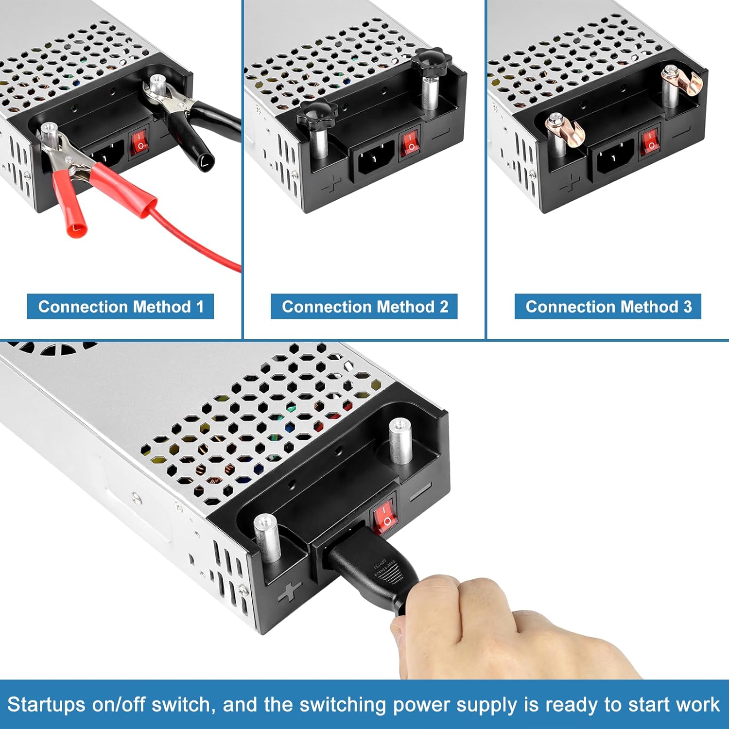 Upgrade 12V DC Switching Power Supply 360W–720W (30A–60A), AC 110/240V Input Converter & Transformer, Cooling Fan Design, LED Driver Adapter for Strip Lights, 3D Printer, Radio — US/UK/EU Plug Options, CE/FCC/RoHS Certified