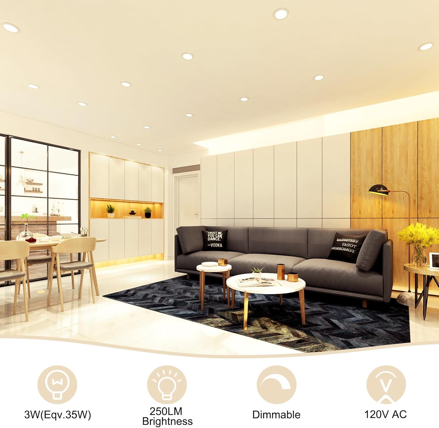 ECO-1 Series Frosted LED Downlight – White Housing – TRIAC Dimmable – 3W/5W/7W/9W – 4-Pack/10-Pack – 2700K–6000K – 100–130V / 200–240V