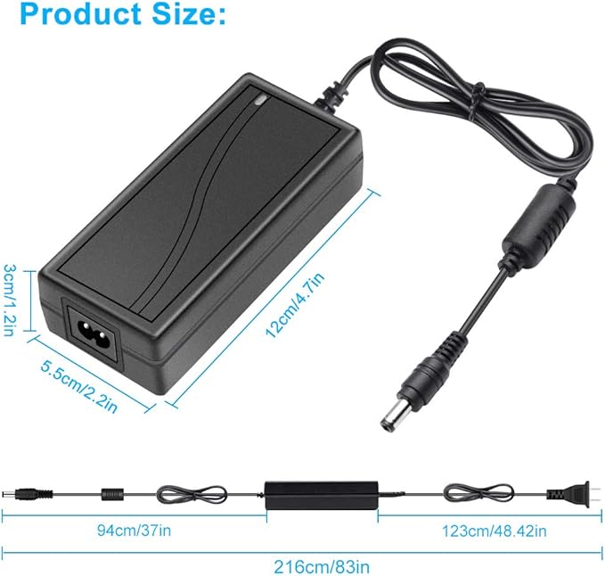 Adaptateur d'alimentation de bureau CC 12 V 36 W–120 W, entrée CA 100–240 V, transformateur de commutation avec prise US/UK — pour bandes LED, vidéosurveillance, pompes et appareils électroniques