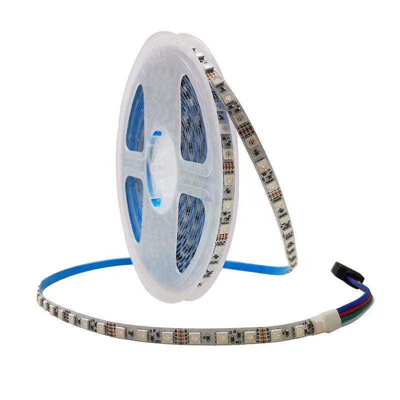 RGB LED Strip Light | 12V DC | SMD5050, 120 LEDs/M, 5M (16.4FT) Roll | 5mm White PCB | IP00/IP65/IP67 Options | Strip Only & Complete Kit