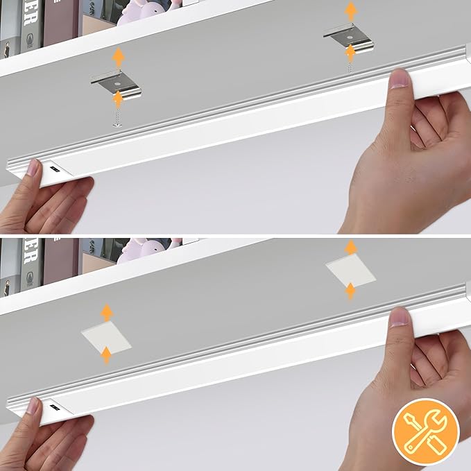 21 Inch Motion Sensor Under Cabinet Lighting, 3CCT Under Cabinet Lights Plug in, Dimmable Closet Lights with Hand Wave, Under Counter Fixtures for Kitchen(1 Pack)
