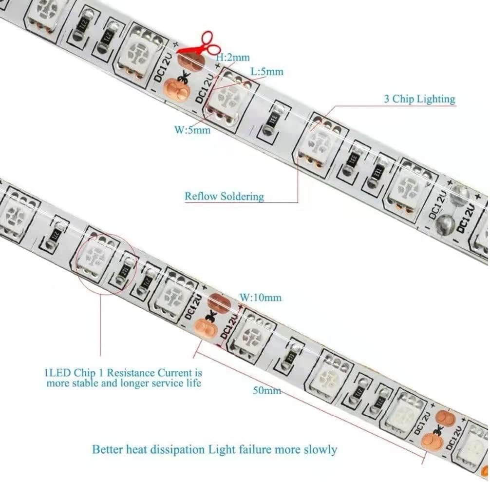 Plant Growth RED:BLUE /660nm:460nm LED Grow Light SMD5050 120LEDs 12V 28.8W Per Meter 15mm Width Strip
