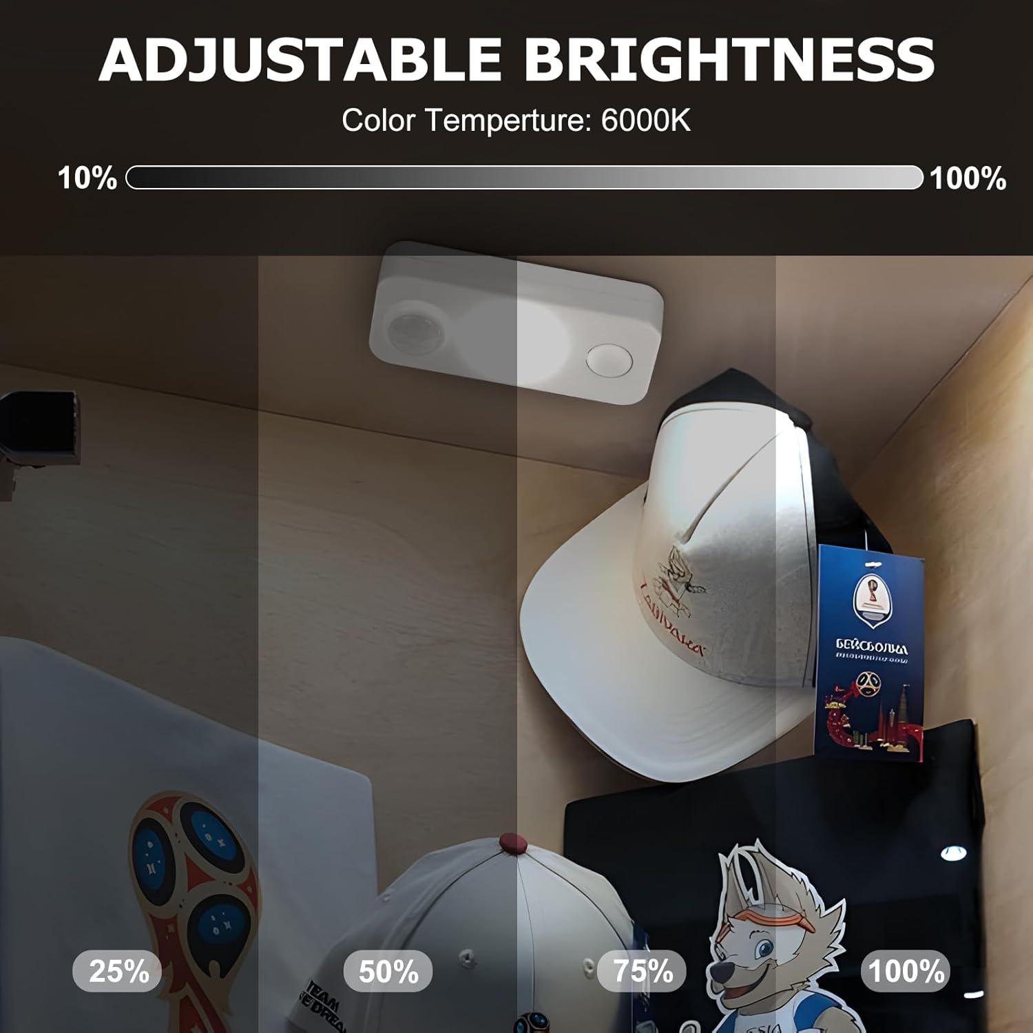 Rechargeable LED Puck Closet Light – 4/6/8 Pack | Motion Sensor, Tap Switch, Dimmable | Warm / Daylight White | Black / White Finish | Easy Mounting for Closets & Cabinets