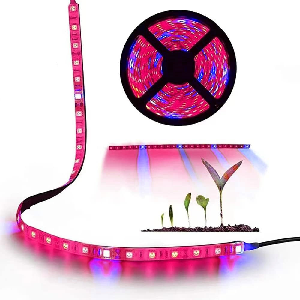 Plant Growth RED:BLUE /660nm:460nm LED Grow Light SMD5050 120LEDs 12V 28.8W Per Meter 15mm Width Strip
