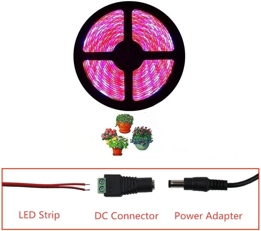Lampe de croissance LED SMD5050 60 LED 12 V 14,4 W par mètre, ROUGE : BLEU / 660 nm : 460 nm