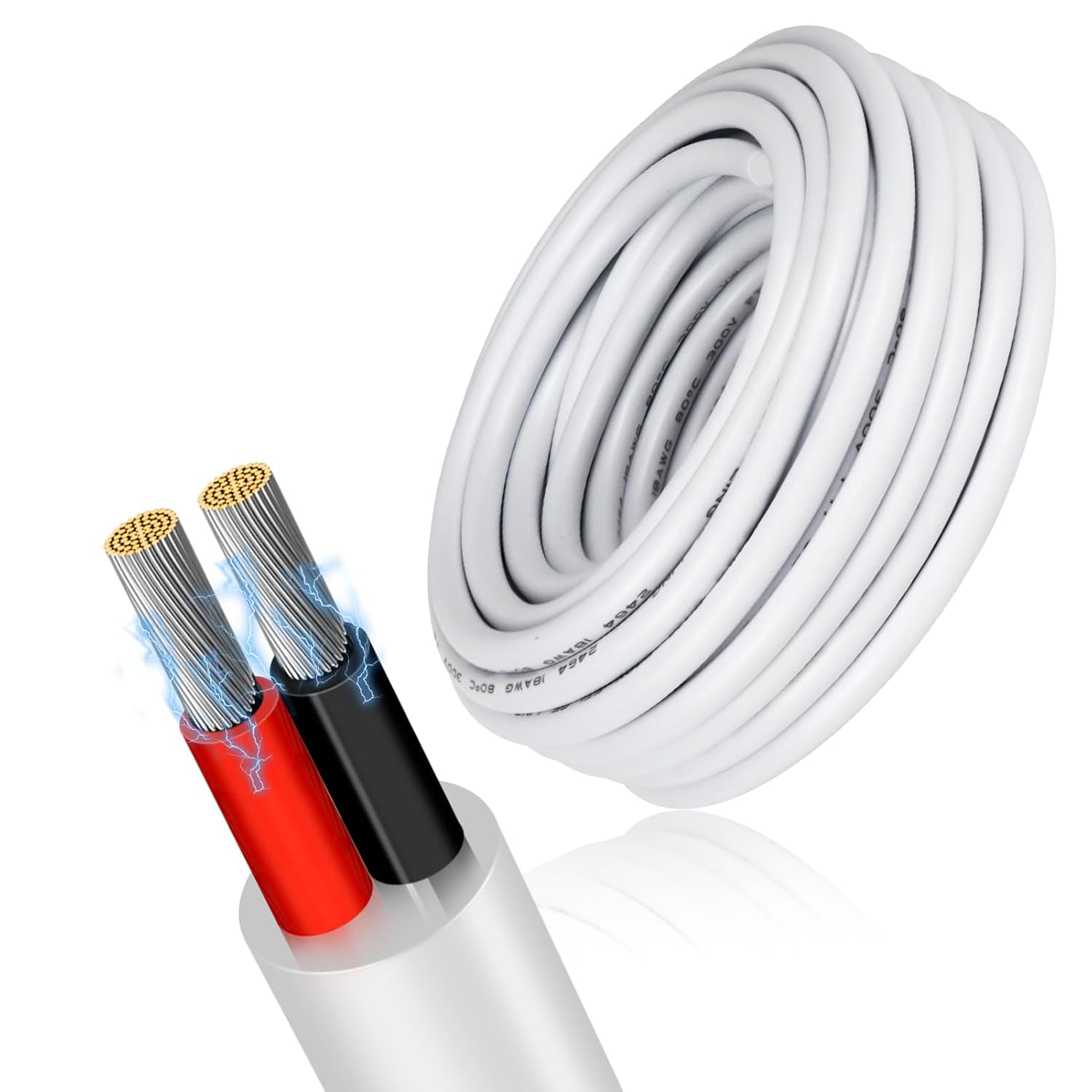 14 AWG Electrical Wire, 2/3/4/5 Conductor Stranded Tinned Copper Cable, Black/White PVC Multi-Core Extension Cord, Flexible Control Wire — 10/20/50m (33ft–165ft) Options