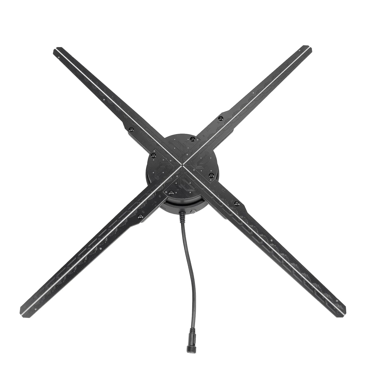 Ventilateur LED holographique 3D 100 cm, 4 pales, 1 024 LED, 2 000 cd/㎡, contrôle via application Wi-Fi et Cloud, livraison gratuite (100 m)