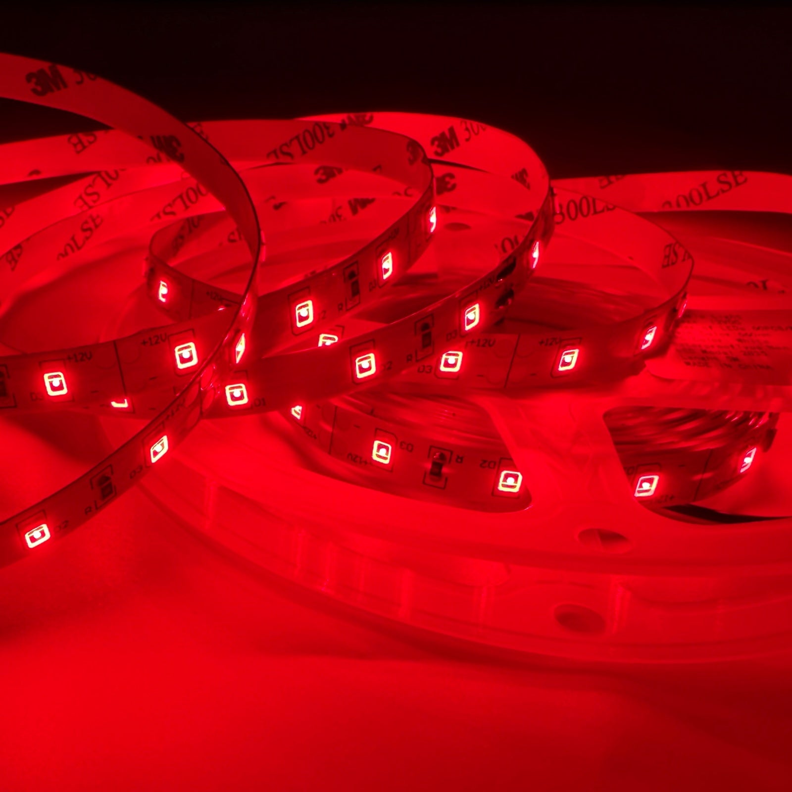 660–670nm SMD2835 DC12V Red LED Strip Light – Deep Red Light for Therapy & Growth, 60/120/240 LEDs/m, 5 Meters, IP00/IP65