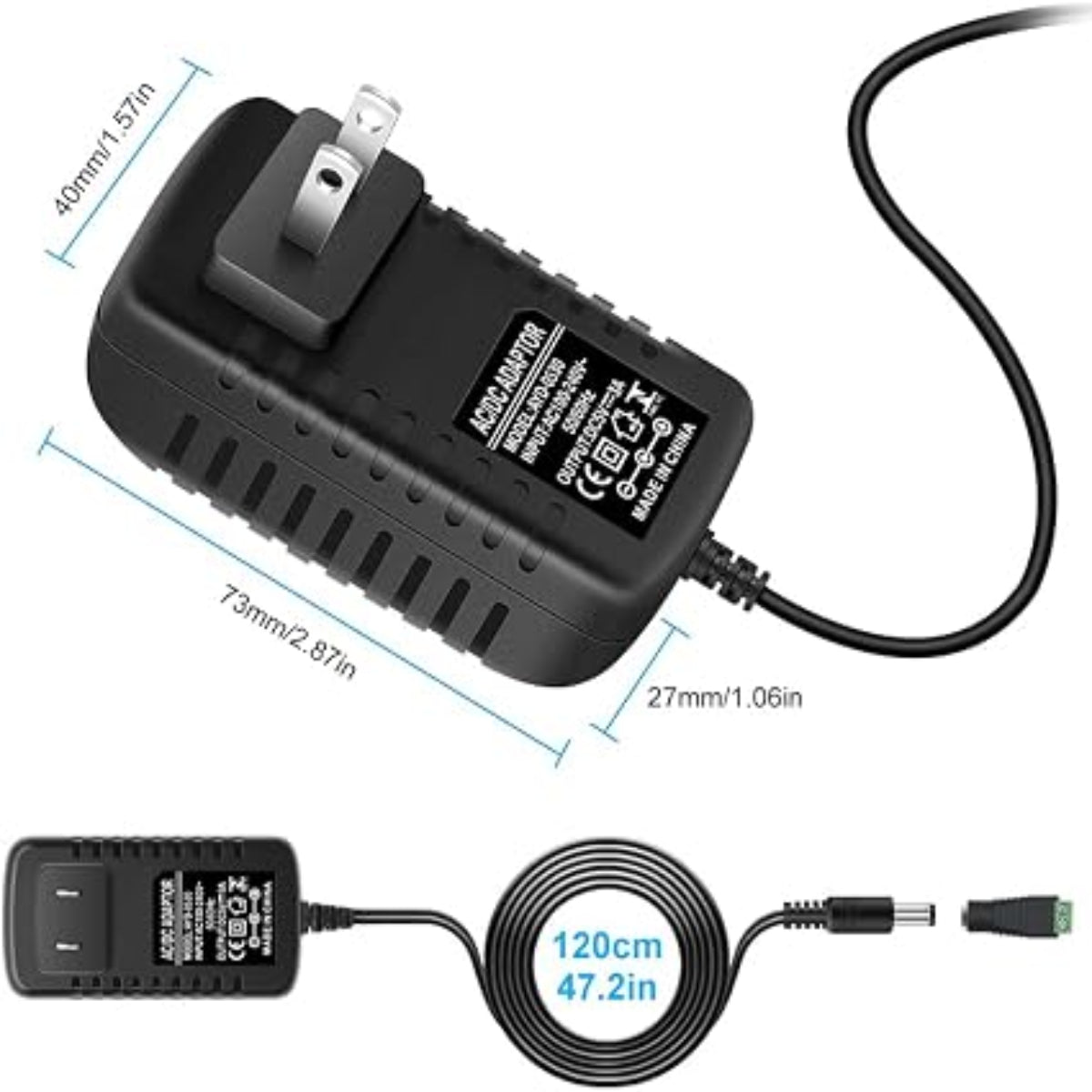 DC 5 V Steckernetzteiladapter 15 W/25 W, AC 100–240 V Eingang, Wandladegerät-Transformator mit US-Stecker – für LED-Lichtstreifen, Router, USB-Geräte, Elektronik