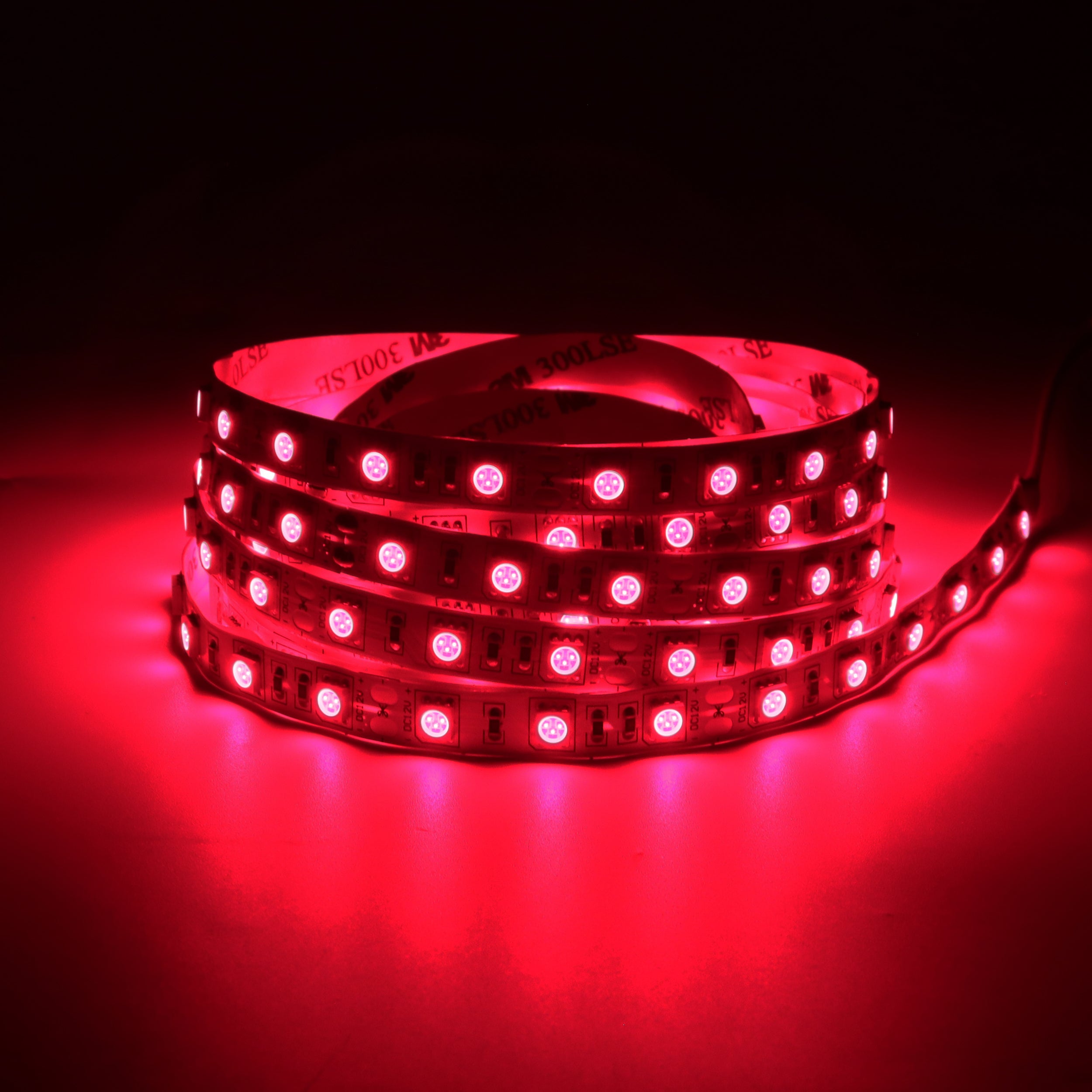 730–735nm SMD5050 DC12V Infrared LED Strip Light – High Power Far Red for Plants, 30/60/120 LEDs/m, 5 Meters, IP00/IP65