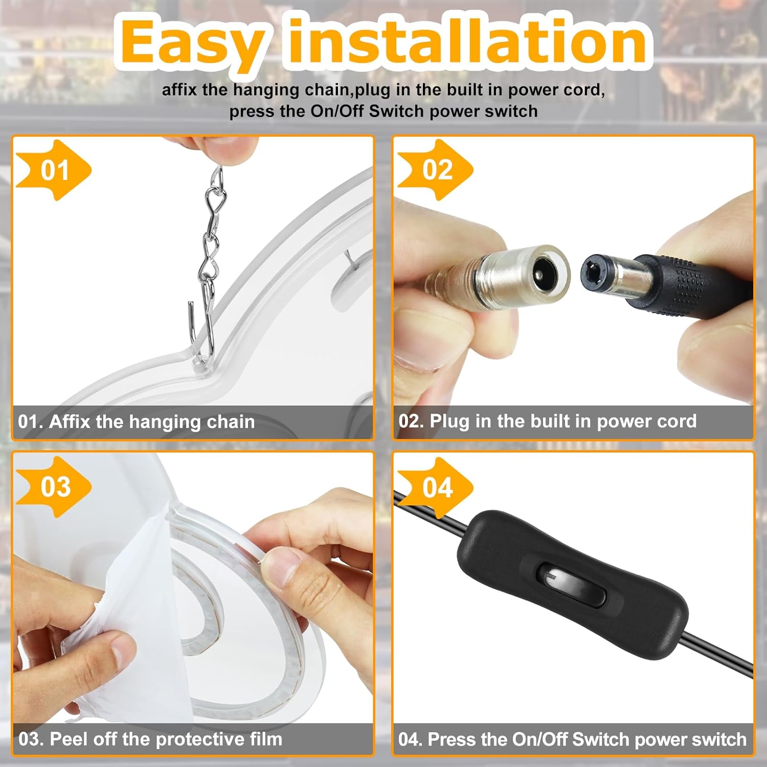 Panneau LED « OPEN » – Forme de nuage | Panneau néon arc-en-ciel fixe | 2 tailles | Suspension de vitrine | Plug & Play pour vitrines