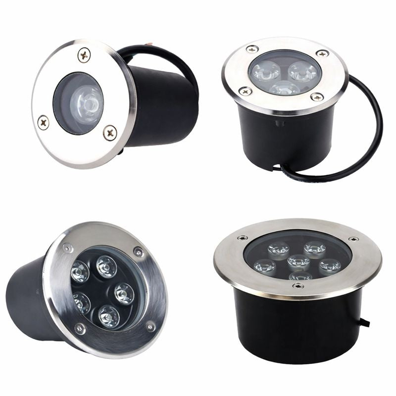 1W / 3W / 5W / 7W LED Inground Well Light – IP67 Waterproof | Low Voltage DC 12V / 24V | Warm White Landscape Uplighting for Garden, Pathway & Yard | 2 / 4 / 10-Pack