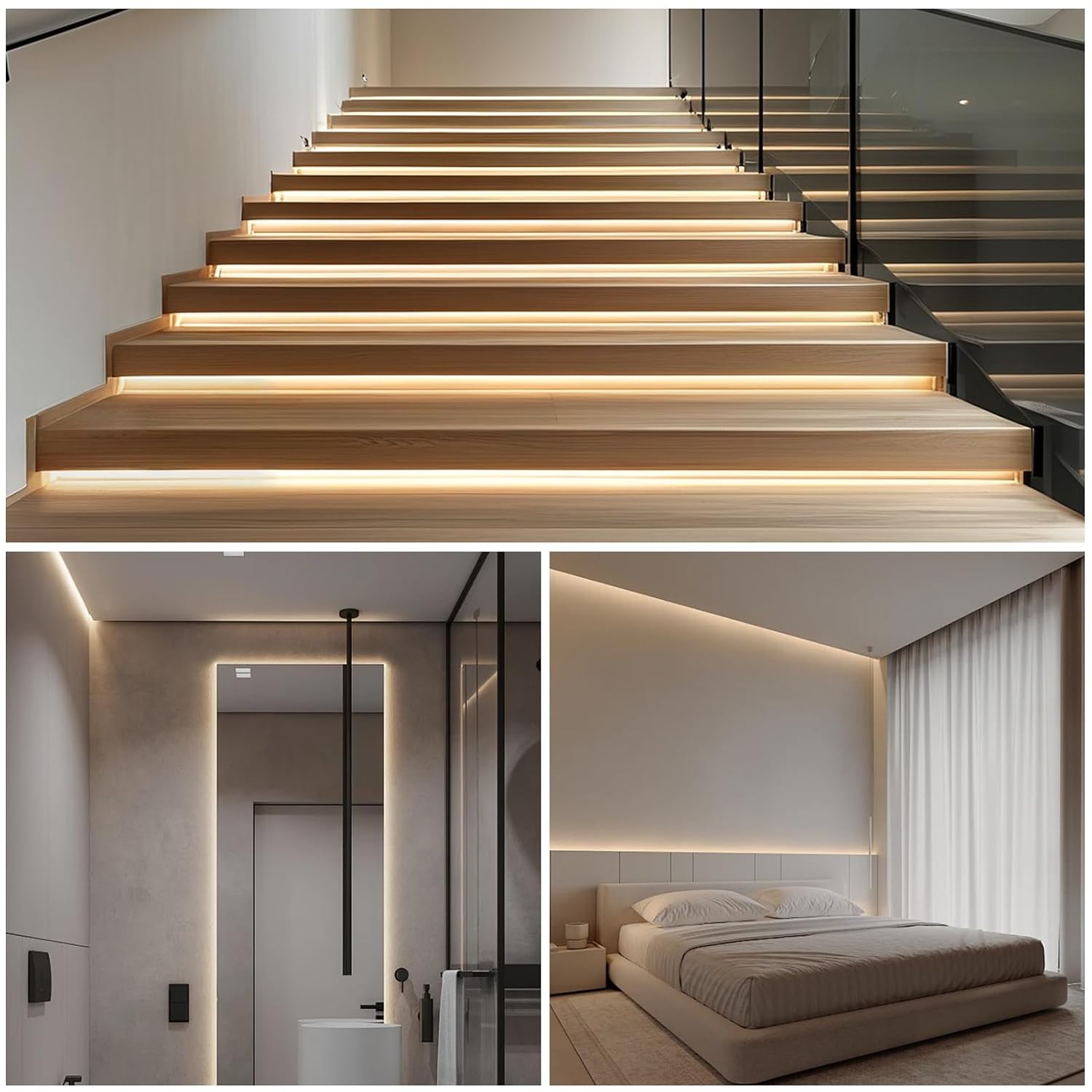 One-Sided Plaster-in Drywall LED Aluminum Channels– Fit for 1 to 20mm LED Strip | 1Meter | Silver | Milky White Cover | 4 / 6 / 10 -Pack | Local Stock US/UK