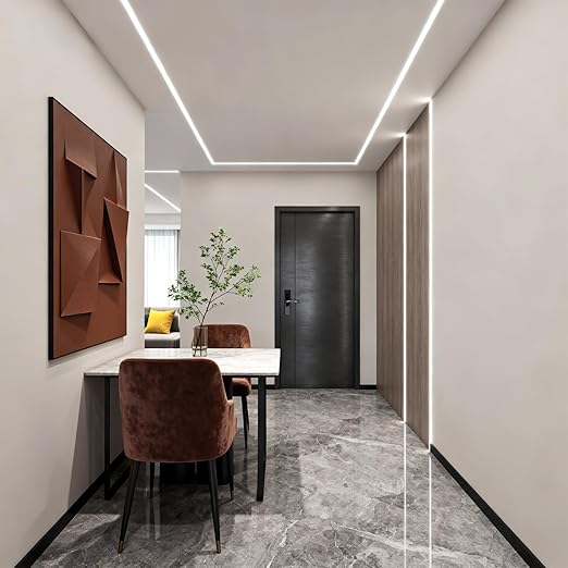 Double-Sided Plaster-in Drywall LED Aluminum Channels– Fit for 1 to 20mm LED Strip | 1Meter | Silver | Milky White Cover | 4 / 6 / 10 -Pack | Local Stock US/UK