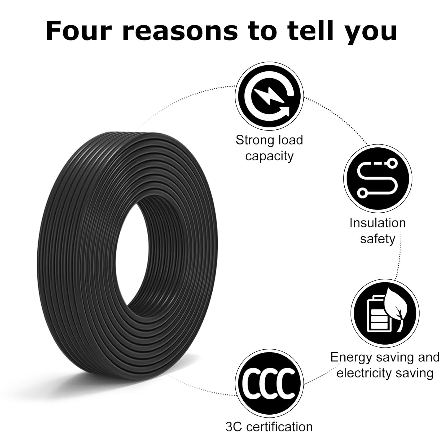 24 AWG Electrical Cable, 6/7/8 Conductor Stranded Tinned Copper Multi-Core Wire, Black/White PVC Jacket Flexible Control Extension Cord, 10/20/50m (33ft–165ft) Options