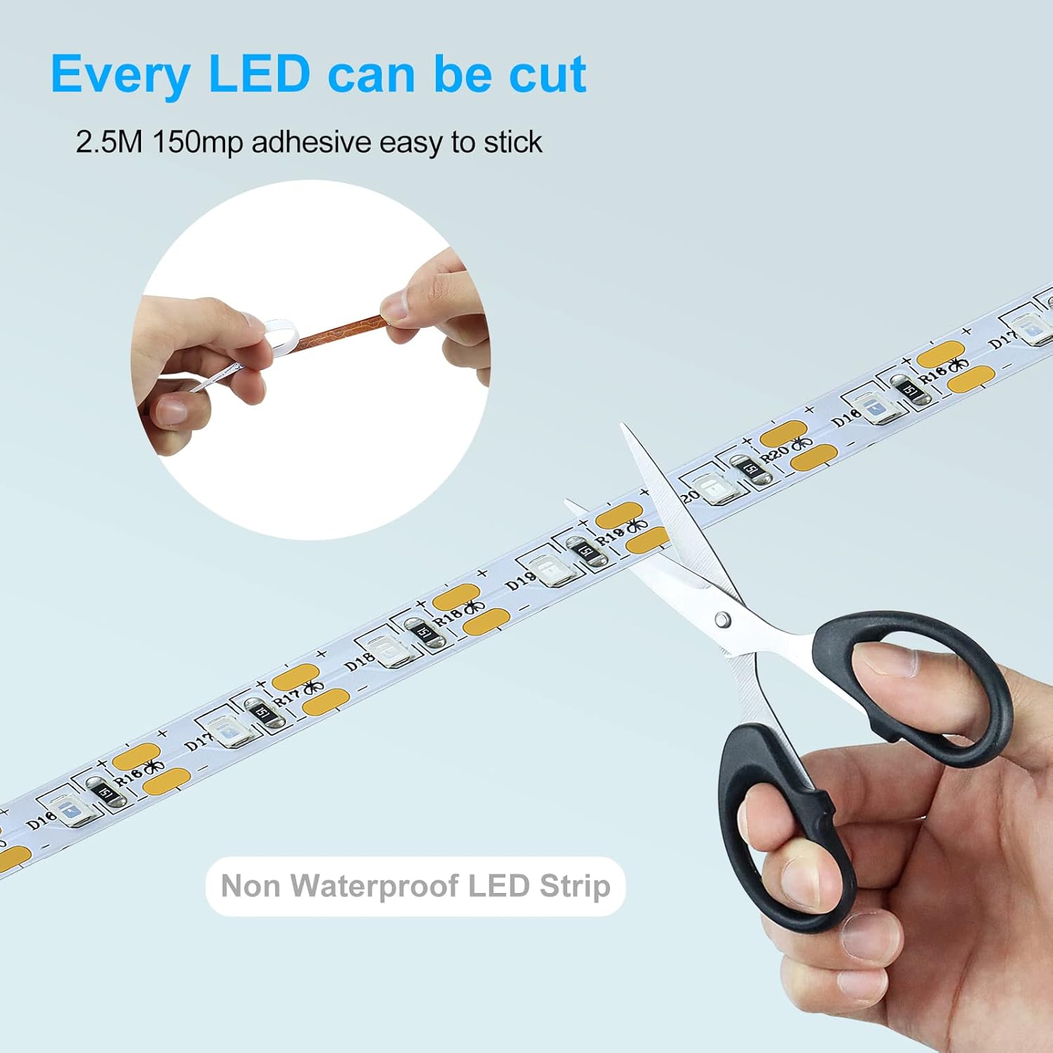 8.2FT UV Black Light LED Strip – SMD3528 | 380–400nm | USB Powered UV Light Strip with Battery Box | Non-Waterproof | For Fluorescent Party, Body Paint, Glow Decoration (2 Pack)