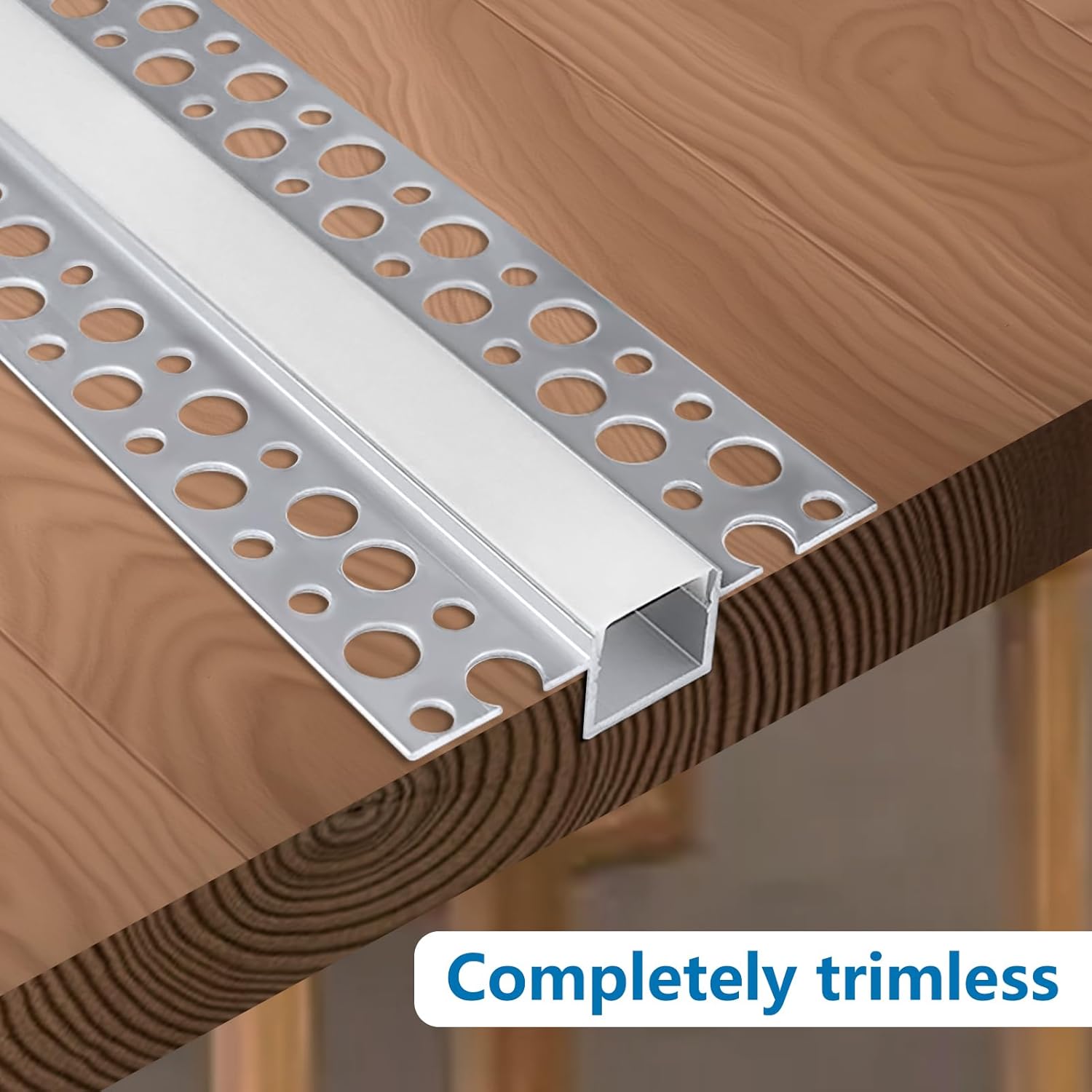 Double-Sided Plaster-in Drywall  LED Aluminum Channels– Fit for 1 to 13mm LED Strip | 1Meter | Silver | Milky White Cover | 4 / 6 / 10 -Pack | Local Stock US/UK