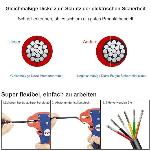 5/10/20/30 Metres 14/22 AWG, 3 x 2.0/4 x 2.0/6 x 0.3/6 x 2.0 mm² Electric Cable, 6 Core Cable, 5V/12V/24V/300V Power Cable, Tinned Copper Cable, Flexible and Soft, Low Impedance, High Temperature Resistance, Extension Cable