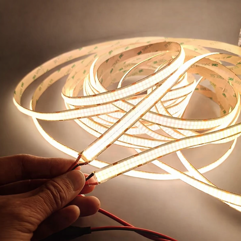 Double Row COB Flexible LED Strip Light - 12V / 24V | 320 / 480 LEDs/M | 3000K / 4000K / 6500K / Red / Blue / Green / Pink / Yellow | 5mm PCB | CRI 90+ | Dot-Free Continuous Lighting | Non-Waterproof | for Cabinets,Kitchen Office Lighting | 5/50M