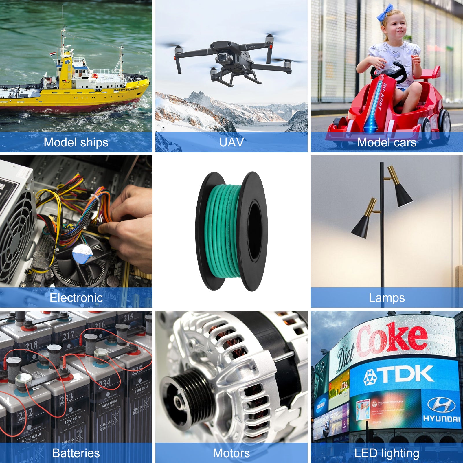 Kit de fils en silicone 18 AWG, câble électrique en cuivre étamé toronné, rouleau de 3 à 15 m, 8 couleurs, flexible et résistant à la chaleur, pour bricolage, automobile, LED, radiocommande et câblage électrique.