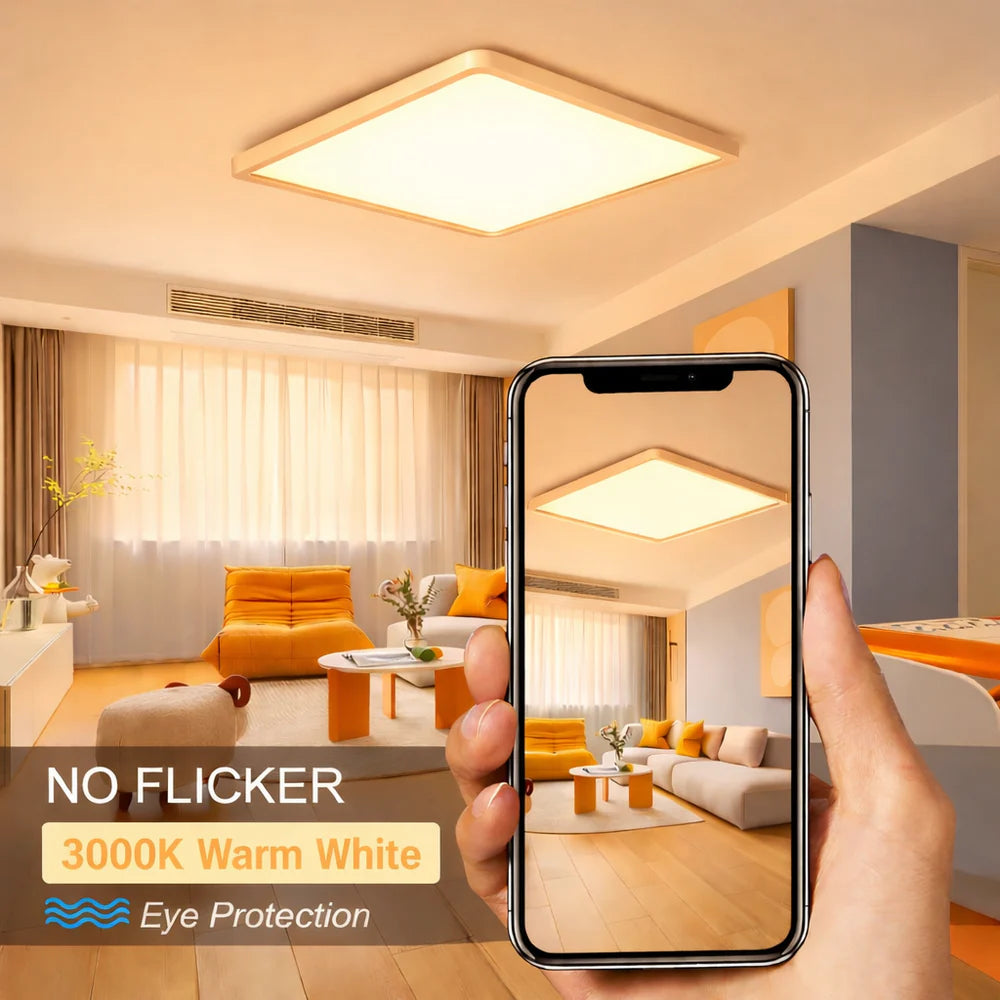 9 Inch Square LED Ceiling Light – 18W – White – 3000K / 4500K / 5000K / 6500K – Flush Mount Ceiling Light for Home & Apartment Lighting – Local Stock (US)