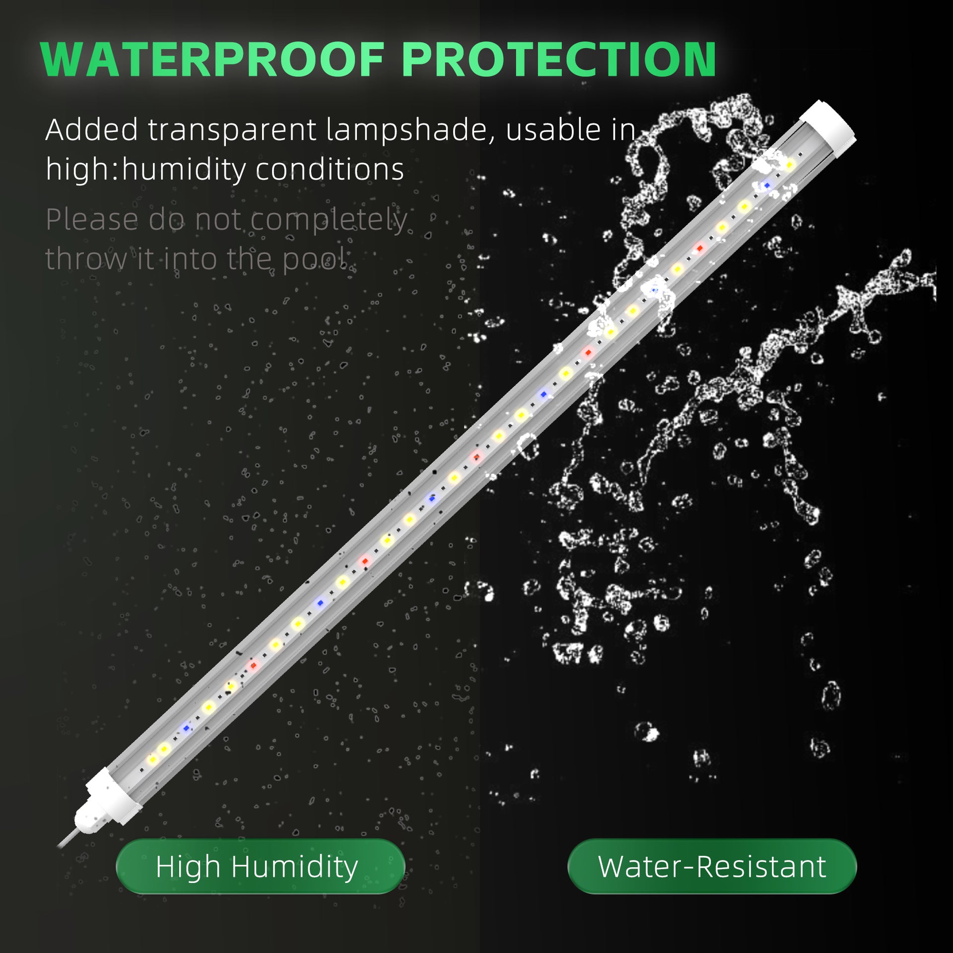 60cm (2ft) Full Spectrum LED Grow Light Bar 8W, Dimmable Plant Light Tube for Seedlings, Vegetables, Succulents & Flowers