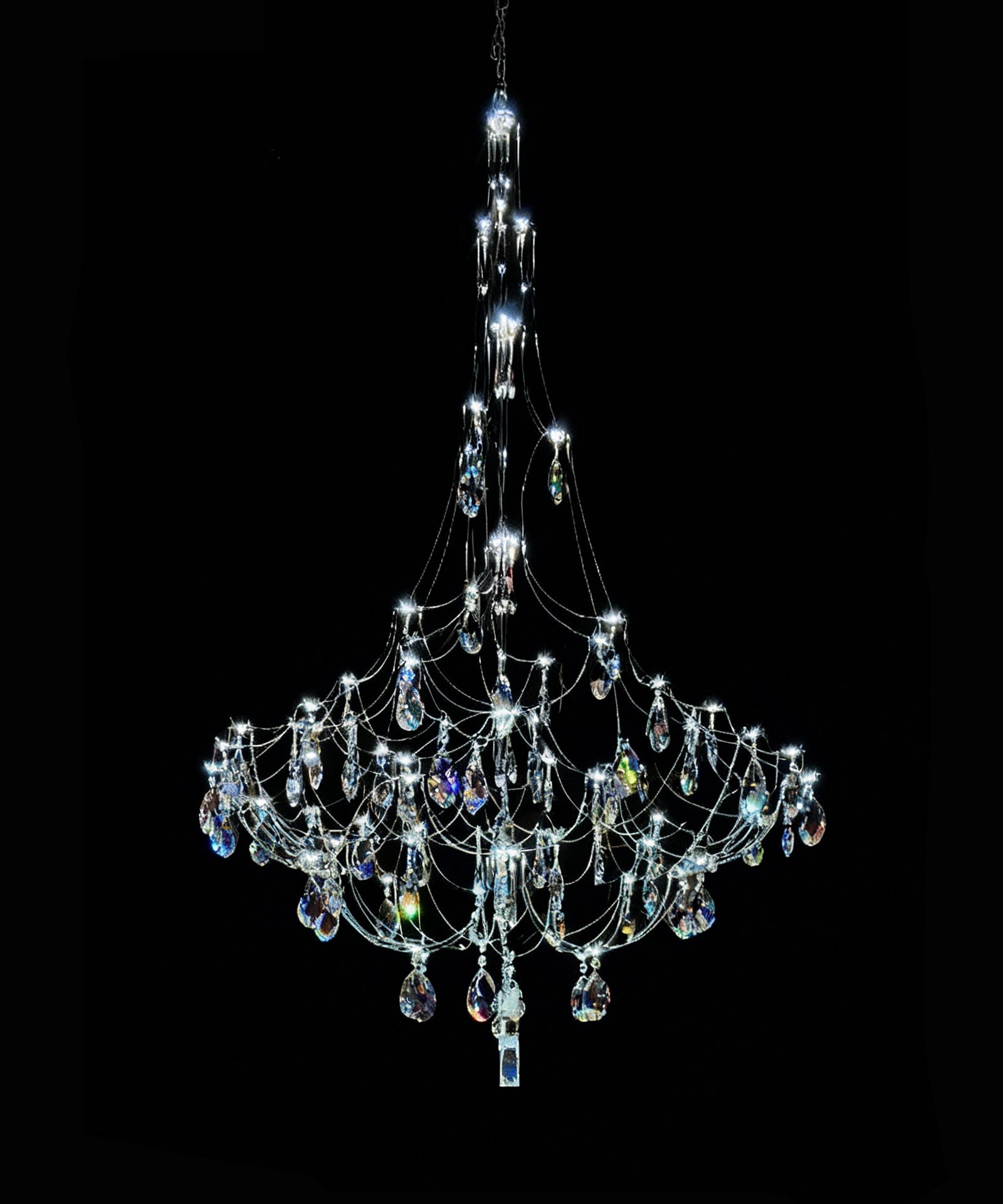 LX-1 Series Modern Crystal Chandeliers – 31.5" - 81.5'' Diameter | 54 - 450 LEDs | K9 Crystal / Iridescent Crystal | AC85–240V Power Supply Included | 304 Stainless Steel | Perfect for Hotels, Restaurants & Banquet Halls | 1-Pack