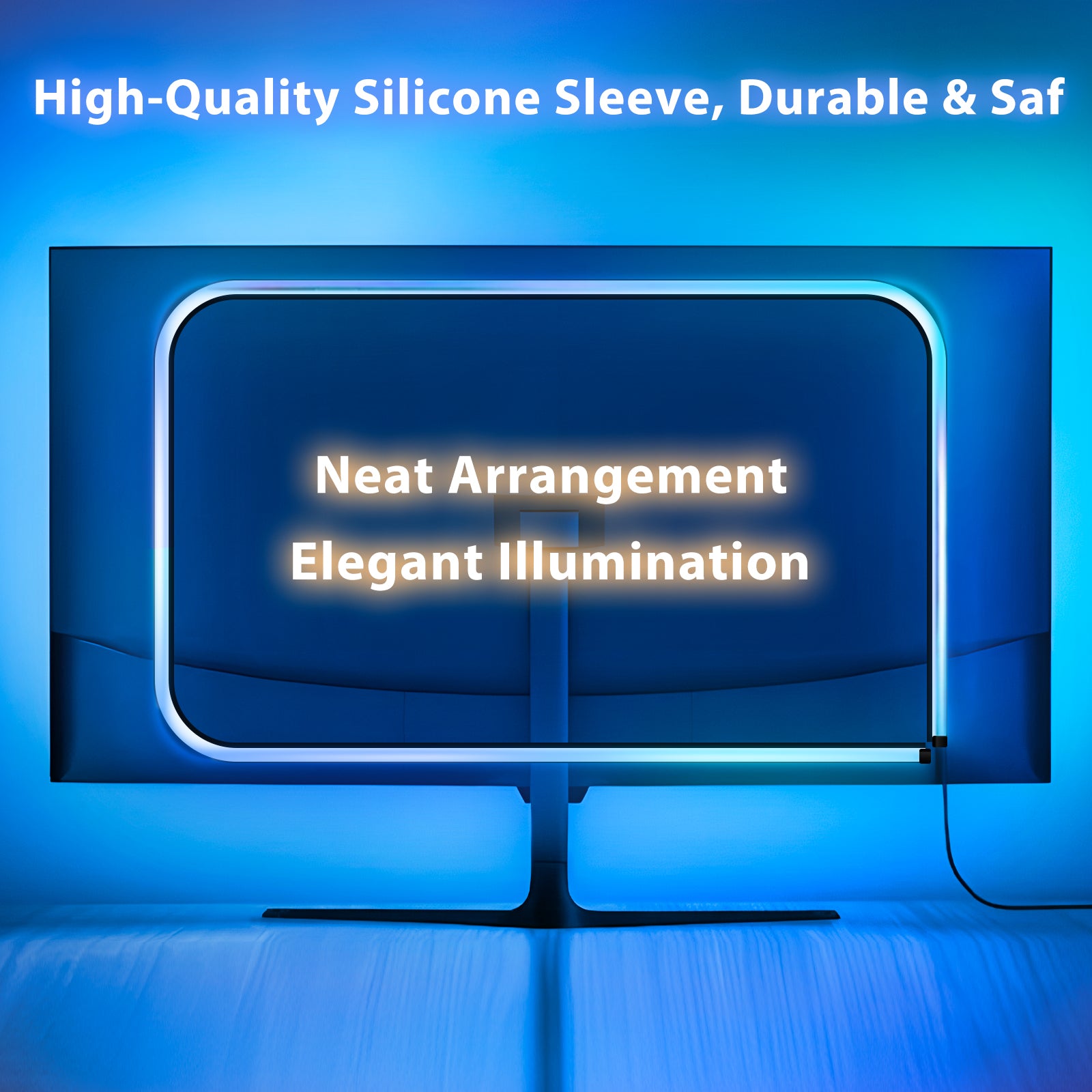LightingWill CST1 TV Backlights – Easy Installation with Silicone Sleeve for Safety, Adjustable Brightness, App-Controlled Custom Colors, and a Clean, Organized Look on the Back of Your TV!