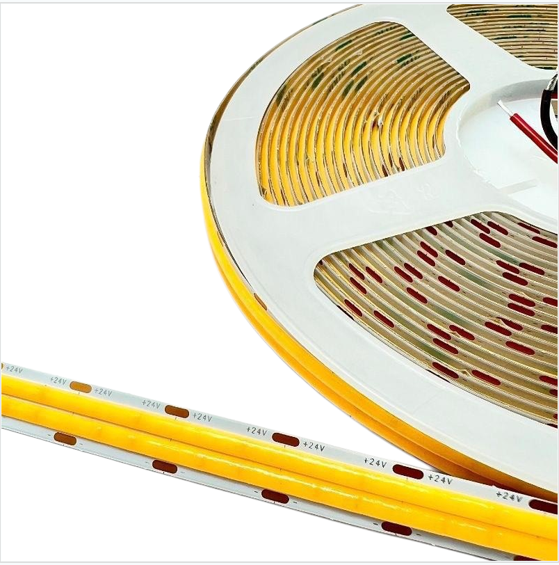 Double Row COB Flexible LED Strip Light - 12V / 24V | 320 / 480 LEDs/M | 3000K / 4000K / 6500K / Red / Blue / Green / Pink / Yellow | 8mm PCB | CRI 90+ | Dot-Free Continuous Lighting | Non-Waterproof | for Cabinets,Kitchen Office Lighting | 5/50M
