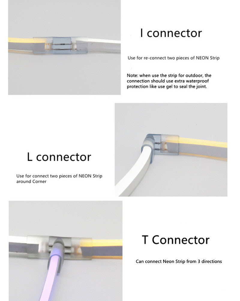 8x16 LED NEON Strip Light Controller & Strip Connector & Installation Clips