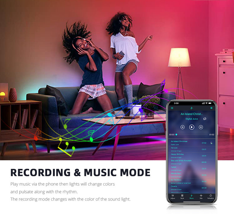 4er-Pack 9W LED-Glühbirne E27-Sockel RGBCCT Bluetooth APP-gesteuerte intelligente Glühbirnen, Synchronisierung mit Musik