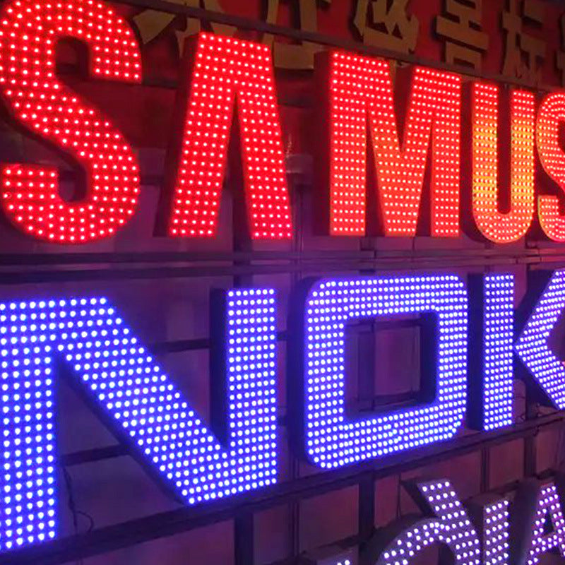 9mm LED Dot Light for Channel Letter Sign, 50pcs/String, 0.2W DC 12V IP67 Waterproof LED Pixel String Light for Punch Letter Signs, Advertising Boards and Light Boxes