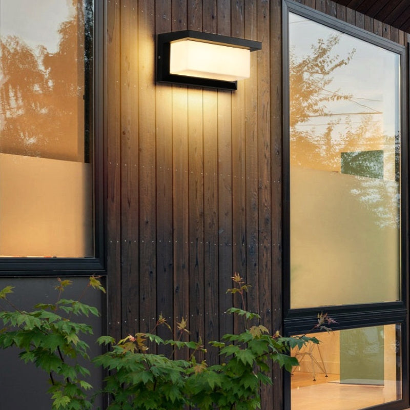 Rectangular Top Cap Waterproof LED Wall Light – 18W | 3000K / 4000K/ 6000K | Black Housing | Up & Down Outdoor Wall Sconce for Porch, Garden, Balcony | Aluminum Housing | IP65 | 2-Pack